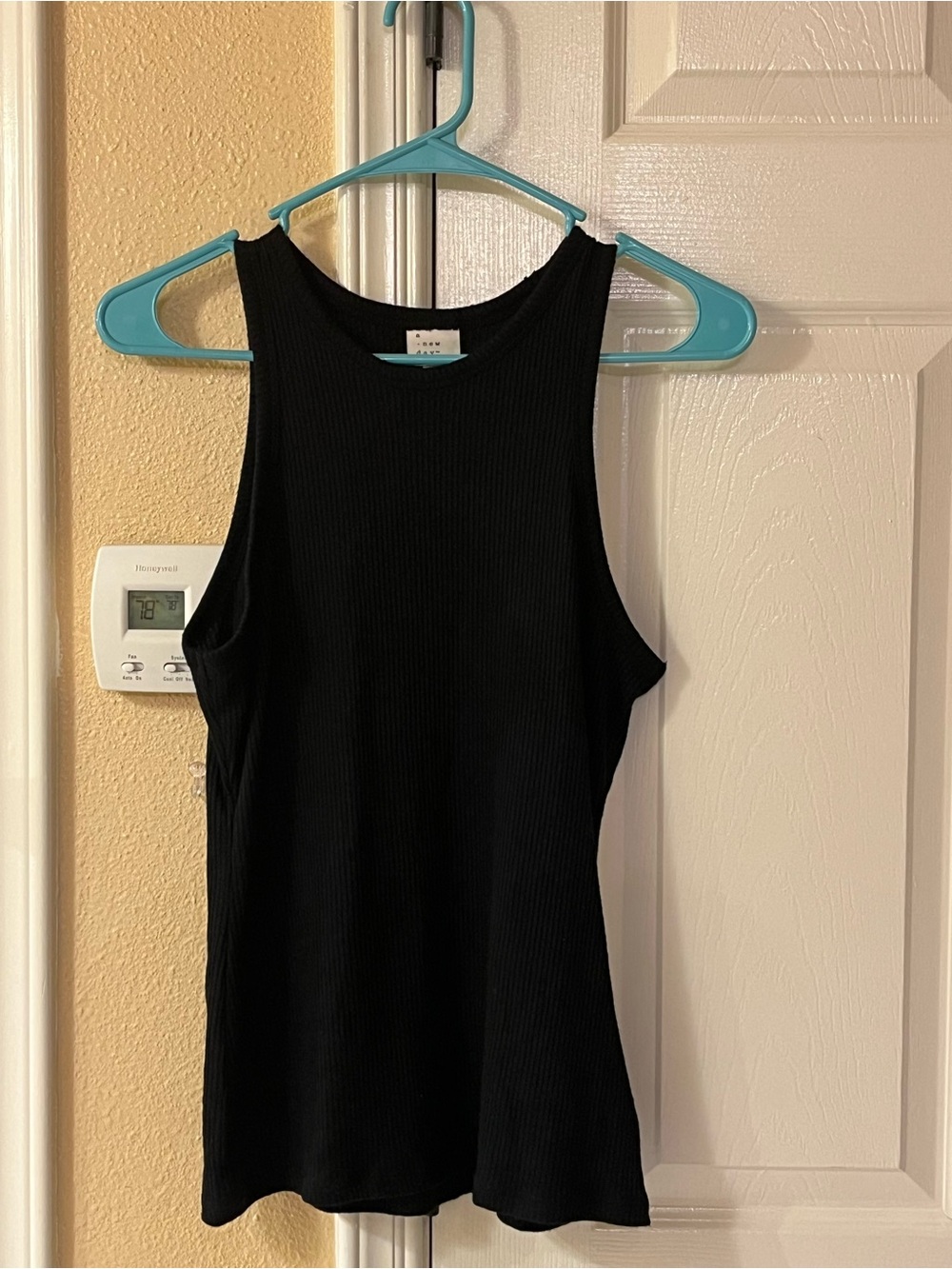 a new day Black Ribbed High-Neck Tank Top